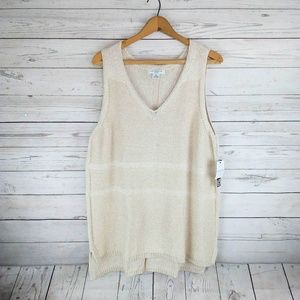 Liz Claiborne Sleeveless Gold Woven Top 2x